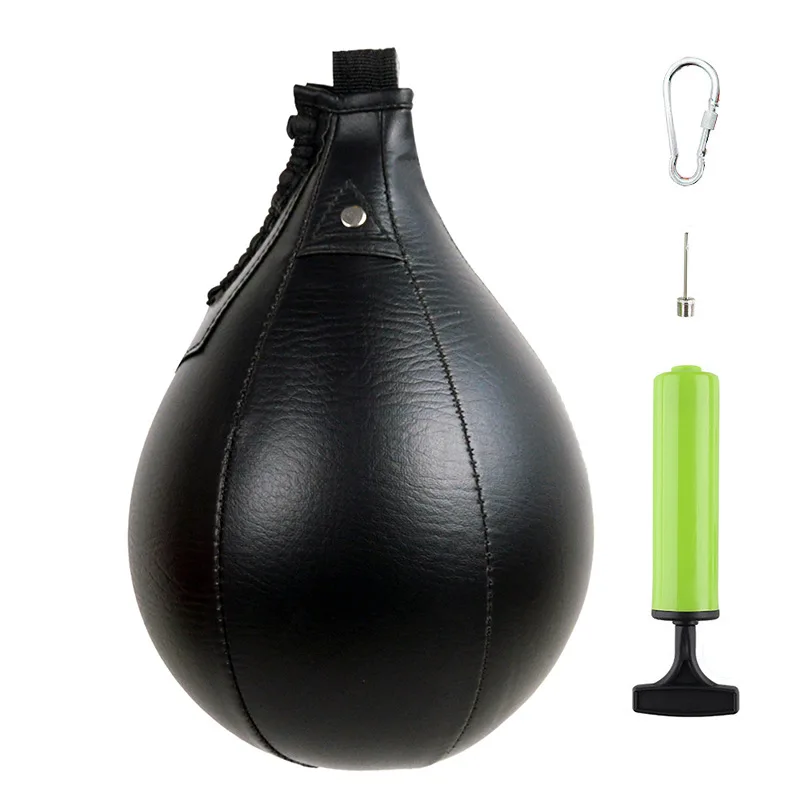 

Air Inflation Pear Shaped Hanging Swivel PU Leather Boxing punching balls & speed balls, Black/red/blue/pink/yellow/blue/gray/white