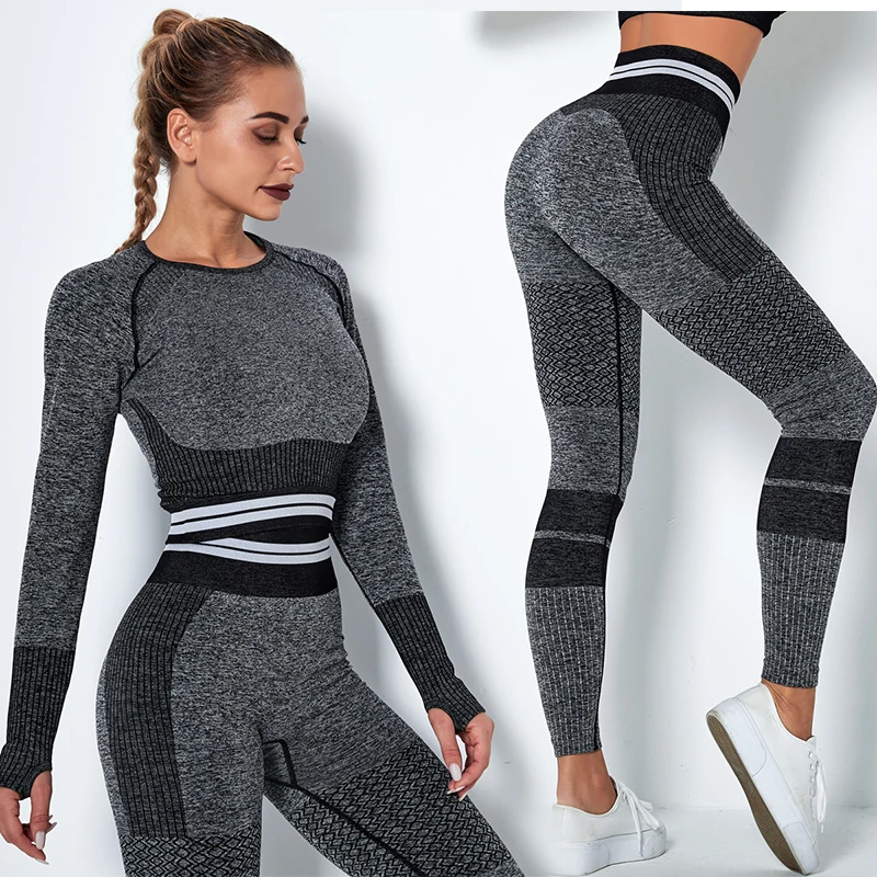 

Athleisure Ropa Deportiva Mujer Tiktok Leggings Workout Cloth Set Roupa Academia Spor Giyim Mallas Mujer Fitness & Yoga Wear