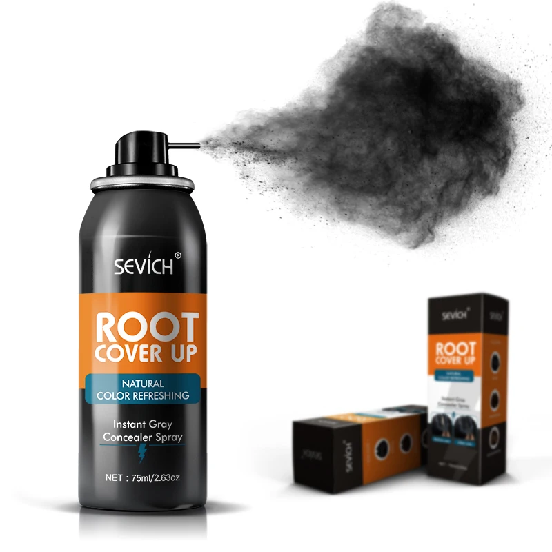 

OEM customs 75ml roots cover up hair building fiber spray for hair growth, Black, dark brown, medium brown