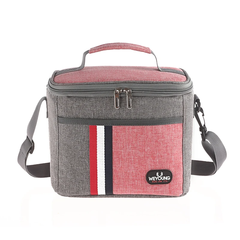 

Grey waterproof nylon cloth thermal Insulated lunch Bag Portable Picnic cooler bags for beach, Multi