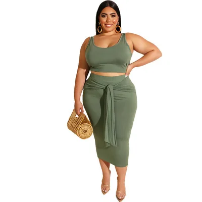 

19316 New cross-border tight-fitting hip sexy strappy casual plus size suit women's two-piece dress suit, Orange