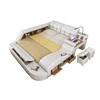 Modern design master bedroom smart bed bluetooth speaker and massage Multi-functional leather bed