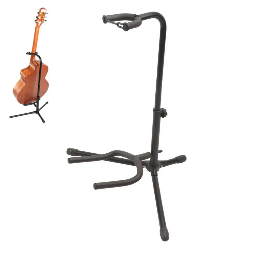 

Aluminum Alloy Floor Guitar Stand with Stable Tripod Holder for Acoustic Electric Guitar Bass, Black