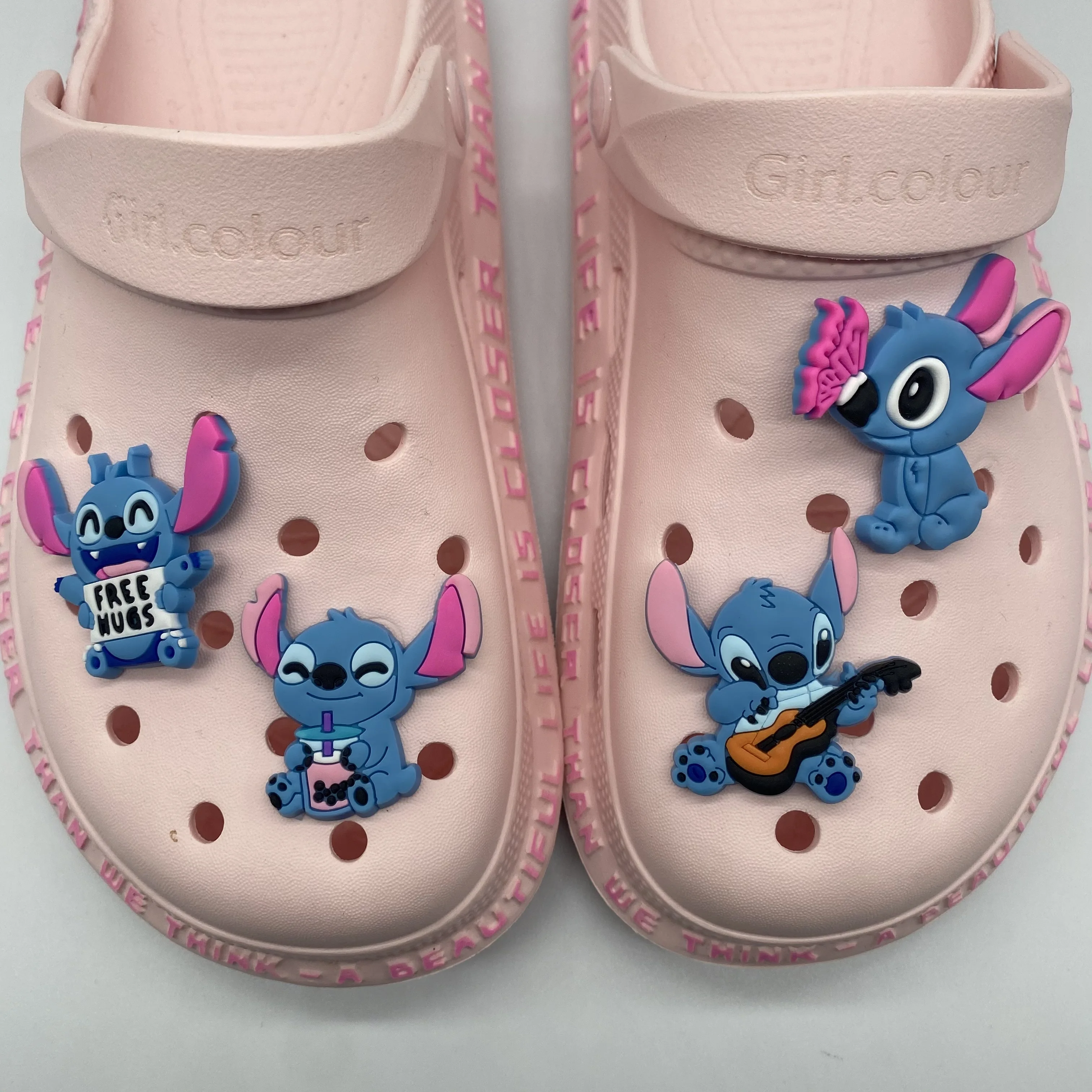 

cartoon stittch soft pvc shoes charm For Clog Shoes Croc Shoe Charm BGM Designer Cheap Custom, As picture