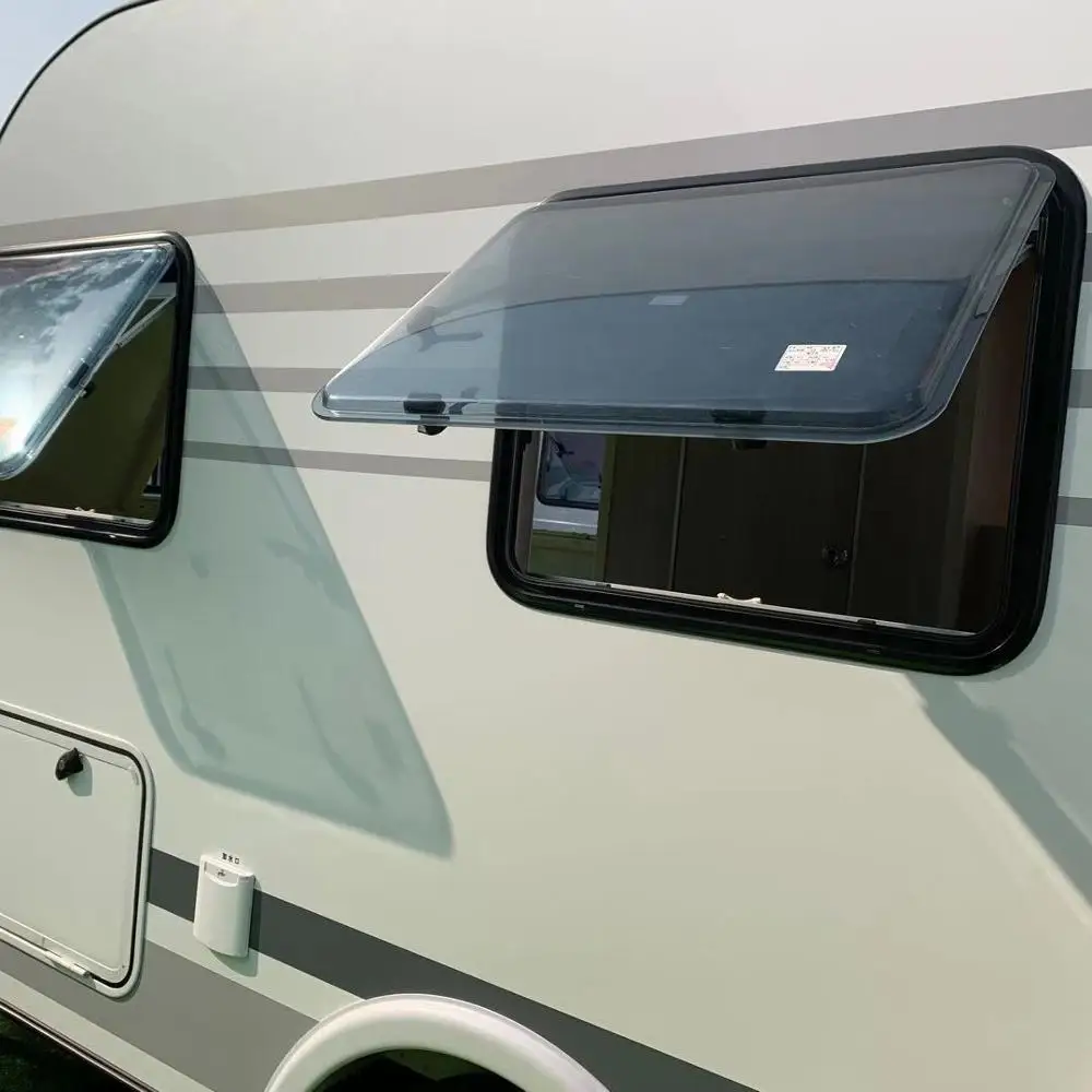 

RV transparent and dometic motorhome wind Window, camper van side window, Black