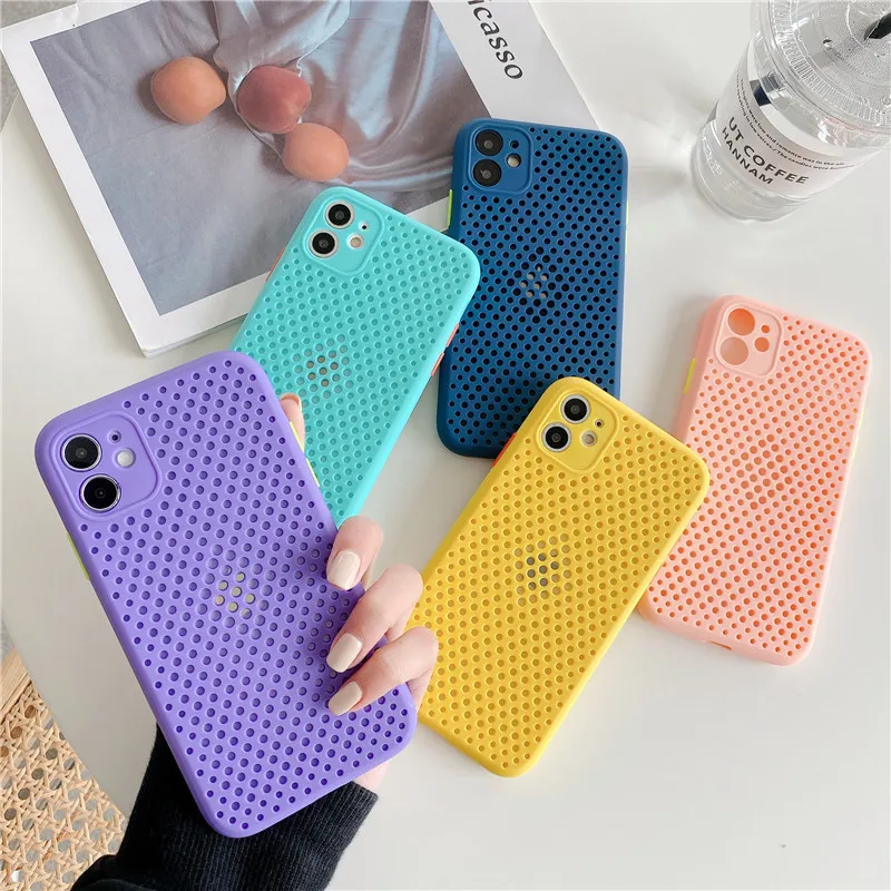 

new products for apple iphone 7 heat dissipation mobile phone case tpu mesh cell phone covers for 11 pro max