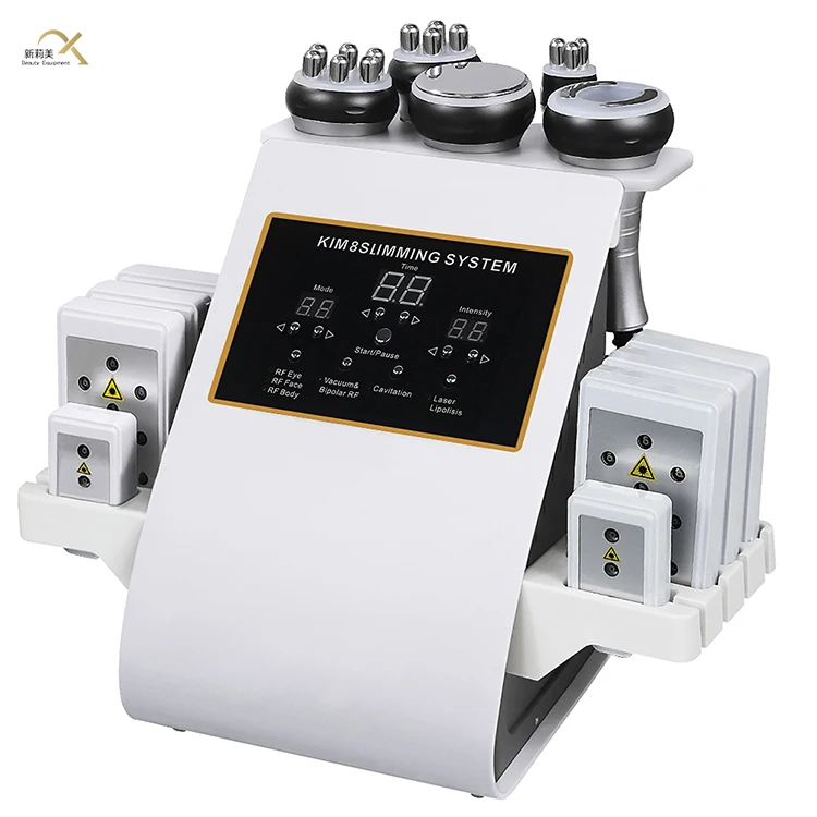 

2021 New arrival 6 in 1 40k ultrasonic cavitation vacuum rf equipment cavitation machine body slimming 40k, White