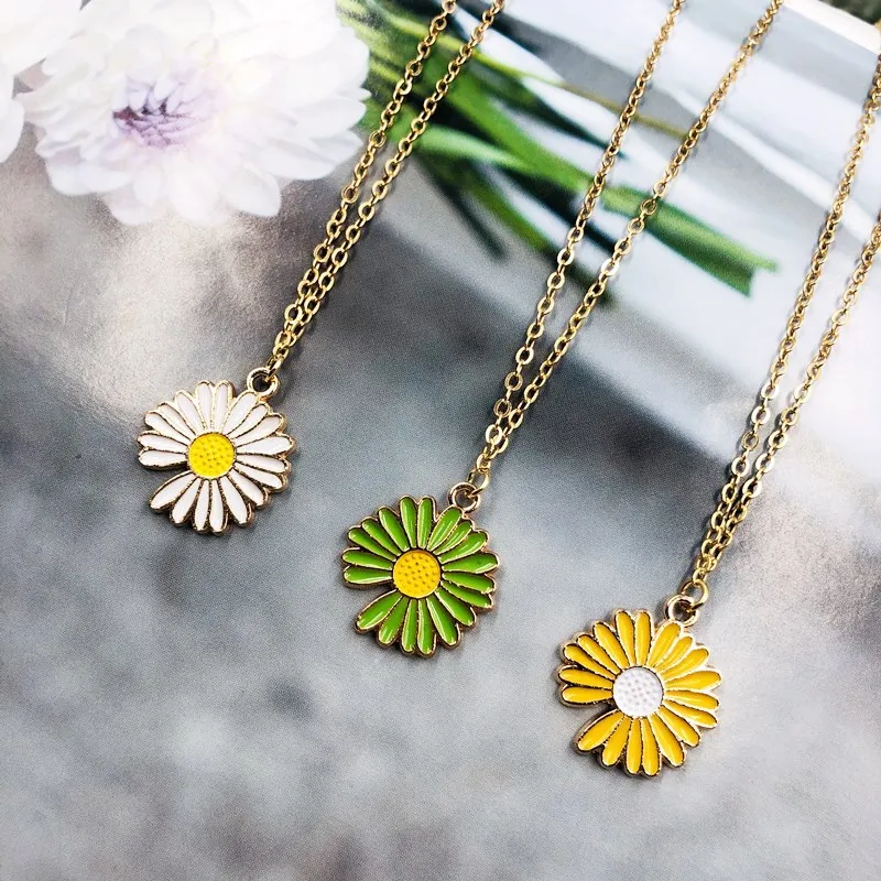 

Fashion Sunflower Necklace for Women Pendant Necklace Gift Party collares Ketting Accessories Necklace Jewelry Wholesale, Gold, silver