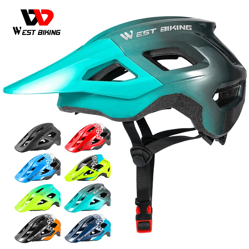 

WEST BIKING Colorful Cycling Helmet Adjustable Outdoor Sports Bicycle Helmet Breathable Riding Equipment Visor Cycling Helmet, Multiple colors