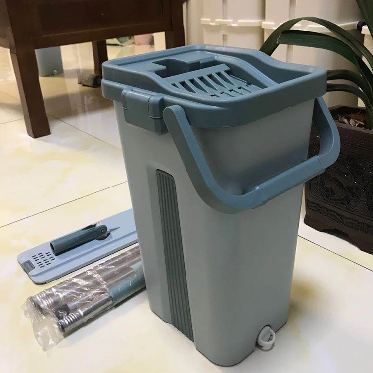 

C74 Free Hand Washing Flat Mop with Bucket Lazy 360 Rotating Magic Mop With Squeezing Floor Cleaner Mop Household Cleaning Tool