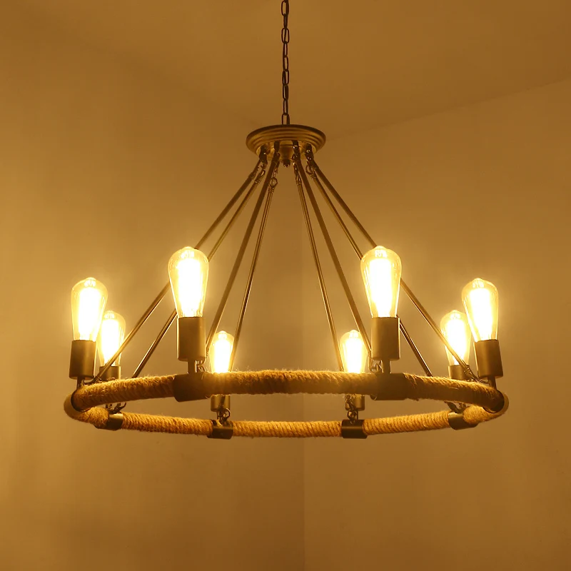 lampara francesa de techo para restaurante iluminacion rustica barra de techo lamparas colgantes de hierro accesorios de iluminacion cuerda de