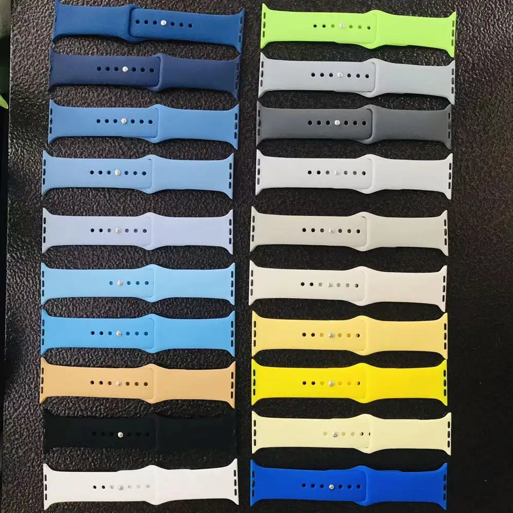 

Silicone For apple watch strap band iwatch 6 44mm 40mm applewatch 5 4 3 2 1sports strap 42mm 38mm Wrist Bracelet Watch bands, Multi color