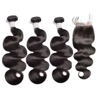 

Factory Price Super Double Weft Cuticle Aligned Mink Brazilian Virgin Human Hair Body Wave Bundles With Swiss Lace HD Closur
