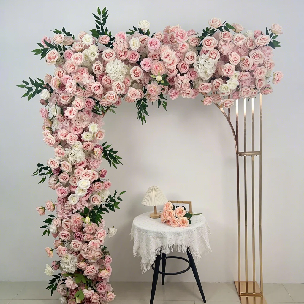 Artificial Flower Factory Best Selling Product Silk pink Flower Backdrop Wedding Decoration