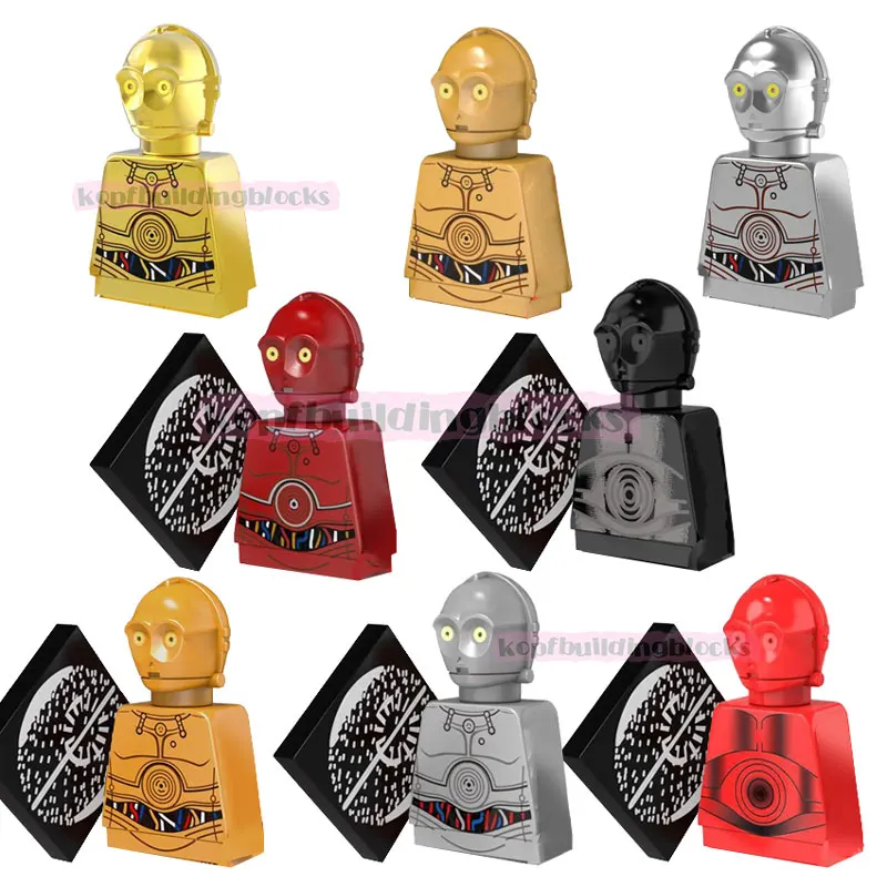 

PG8023 C-3PO Chromed SW Model Space Wars Character Mini Bricks Assemble Building Block Figure Kids Educational Plastic Toy