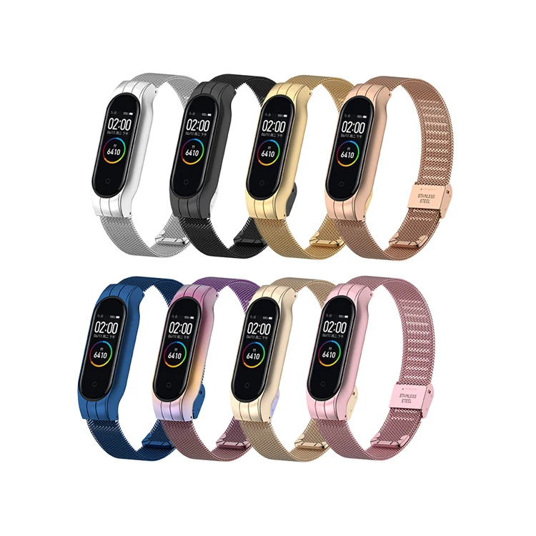 

Great Quality Watch Band For XiaoMi Series 5 Stainless Steel Milanese Magnetic Metal Bracelet Mi Band 5 4 3 Watch Strap