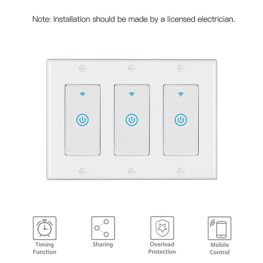 6GANG Zigbee US Switch/Smart Wireless Light Switch Zigbee Touch Switch With Hub Control - ANKUX.COM
