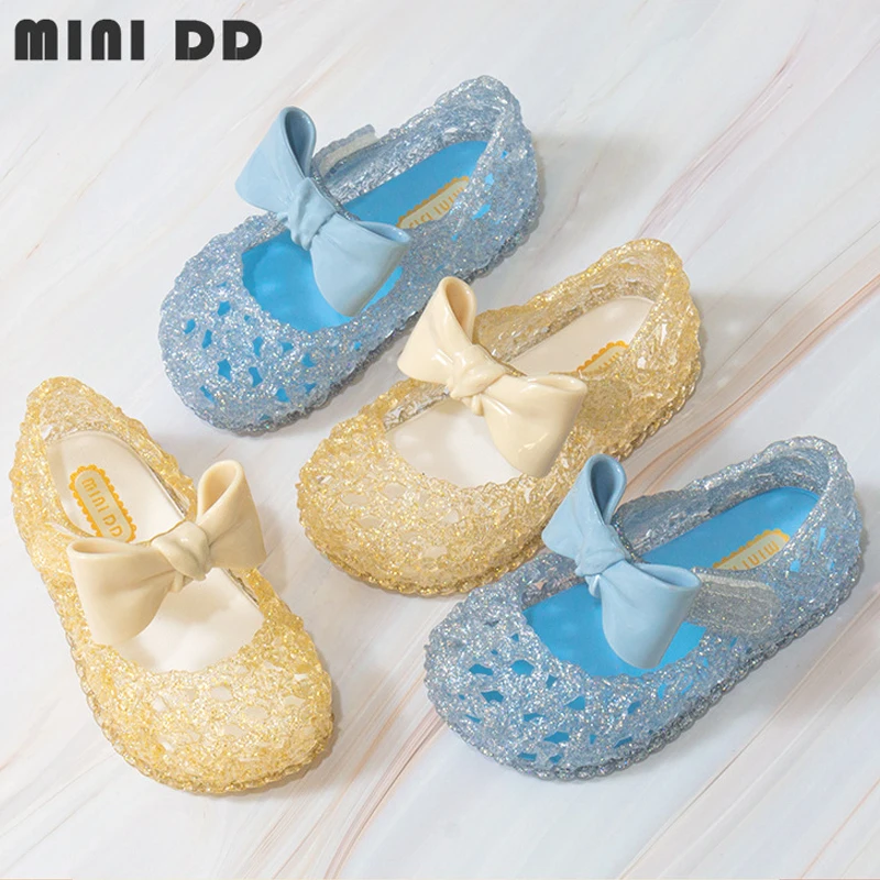 

MINI DD 2022 Summer Beautiful Bow Shoes Fancy Sandal for Girls Wholesale Hollow Out Design Fashion Shoes