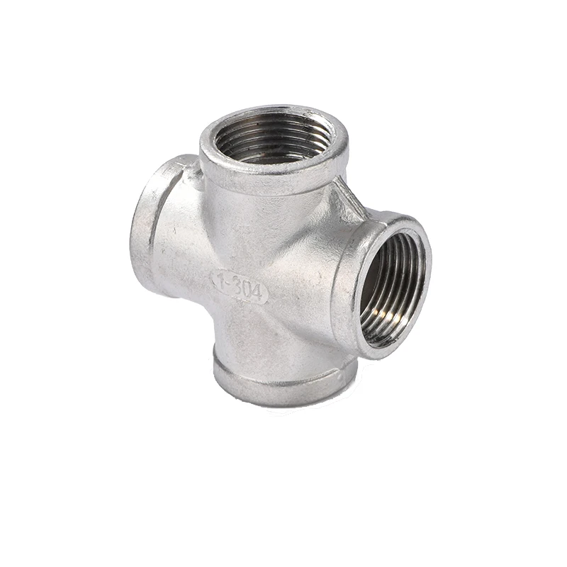 

1/8" 1/4" 3/8" 1/2" 3/4" 1" 1-1/4" 1-1/2" BSP Female Thread 304 Stainless Steel 4 Four Way Cross Pipe Fitting Connector