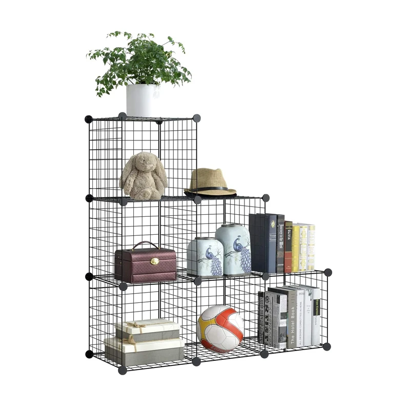 

Wholesale Metal wire storage cubes wire black grid panels for storage