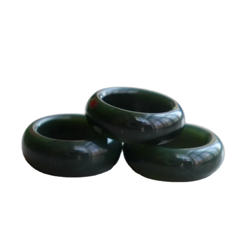 

Natural Hetian Jade Black Sapphire Black Jade Ring For Men And Women Please Couple Style Jade Ring