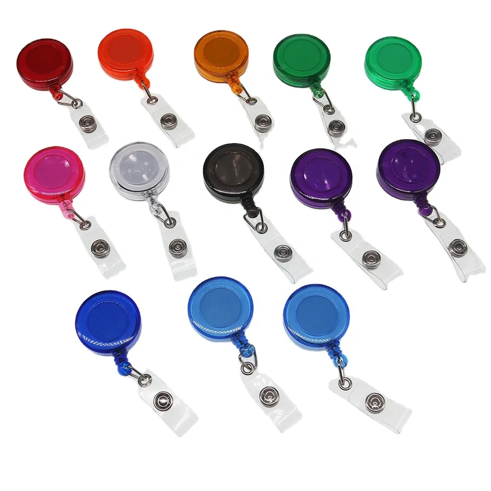 

Cheap Retractable Round Shape Plastic Nurse Badge Holder With Clip Name Badge Reel for DIY