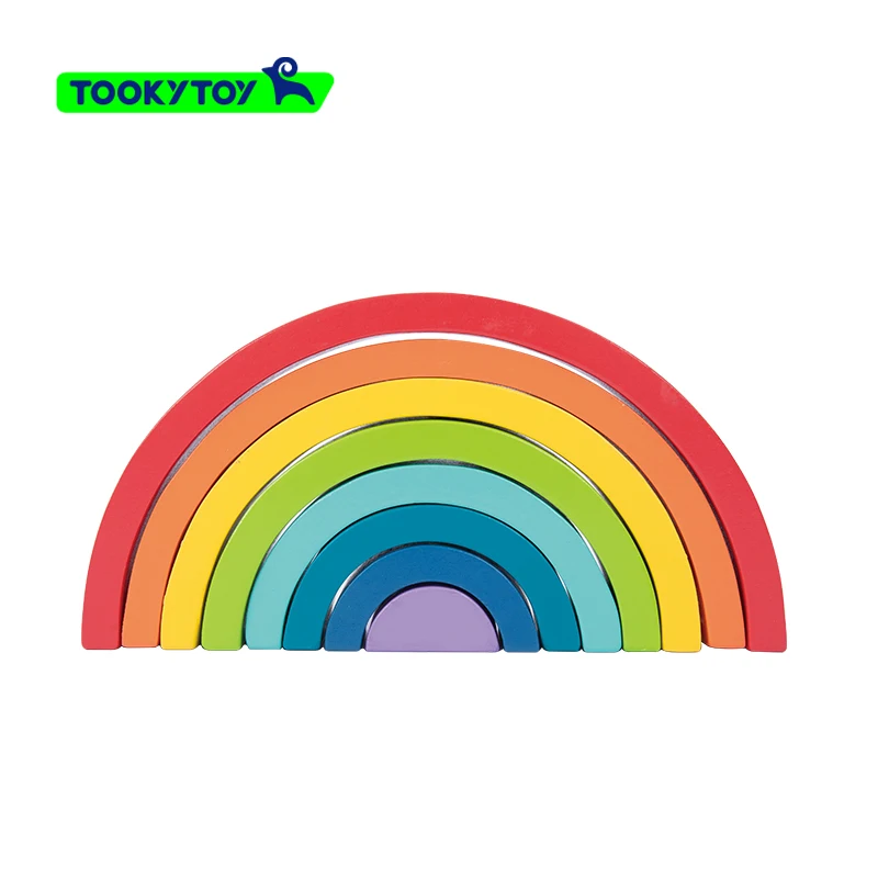 

Rainbow stacking toy wooden creative toy for kids rainbow wooden stacking blocks educational toys