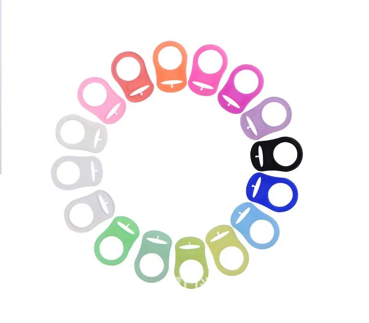 

Popular Clear Silicone Pacifier Clip MAM Adapters Button Style 17 Colors