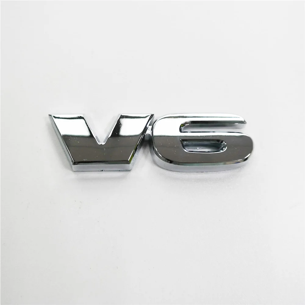 Customized Auto Accessories Abs Chrome Logo Car Rear 3d V6 Emblem ...