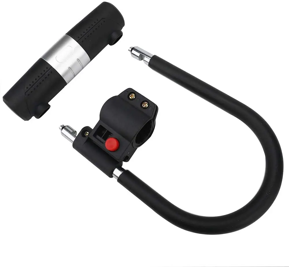 

Bike U Lock with Cable Lock Heavy Duty Bicycle U-Lock with Mounting Bracket for Road Mountain Electric Folding Bike, Black