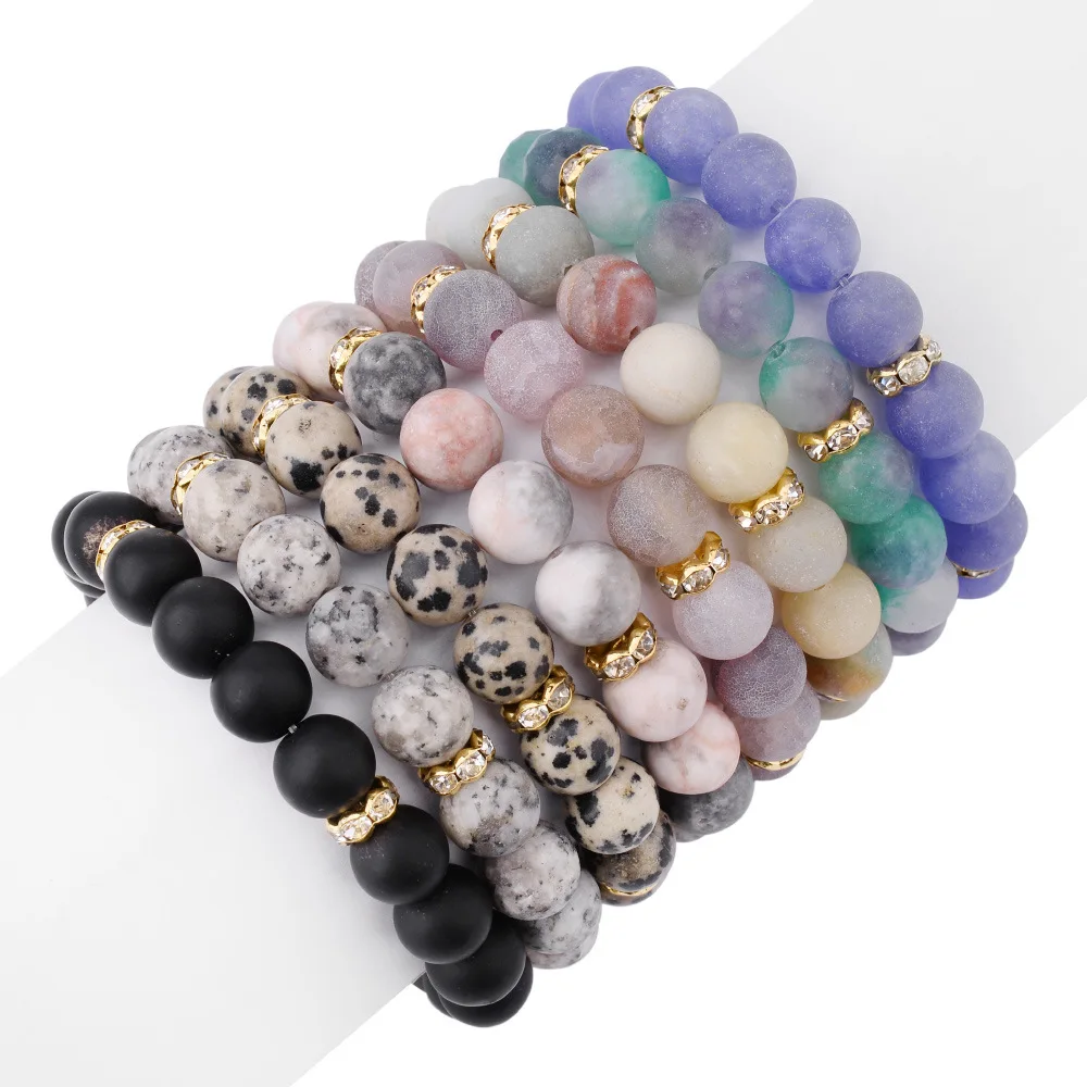 

Most popular products DIY natural amazon stone agate gemstone beaded bracelets women jewelry, Picture shows