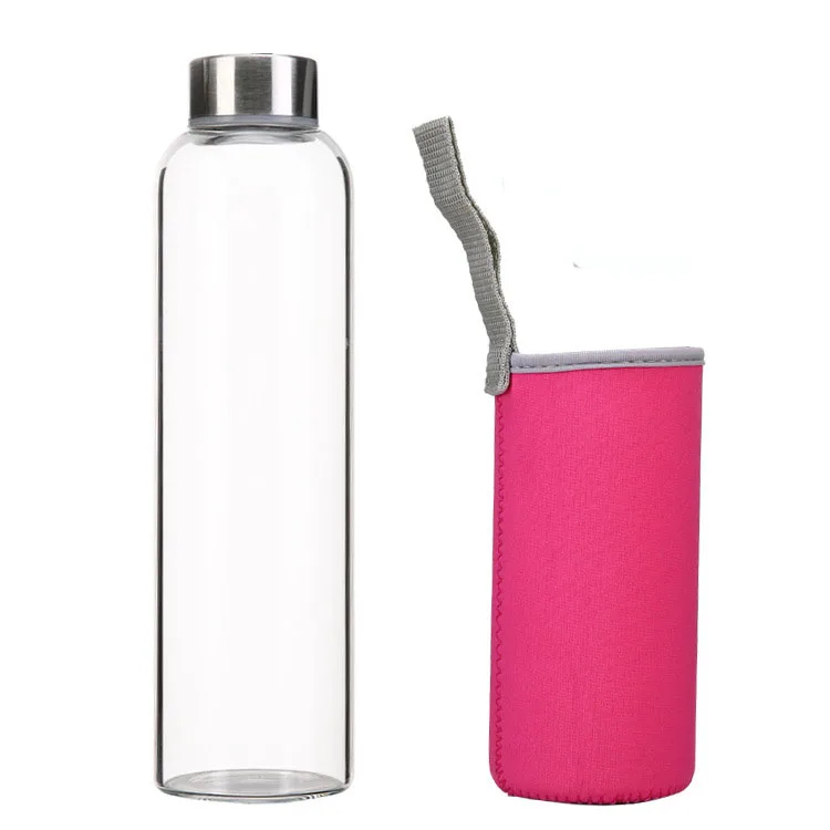 

Custom Printing Clear Borosilicate Glass Water Bottle With PBA Free Drinking Glass