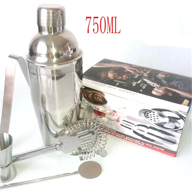 

Hot Sale 550ml Stainless Steel Bar Tool Set Unique Barware Shaker Sets