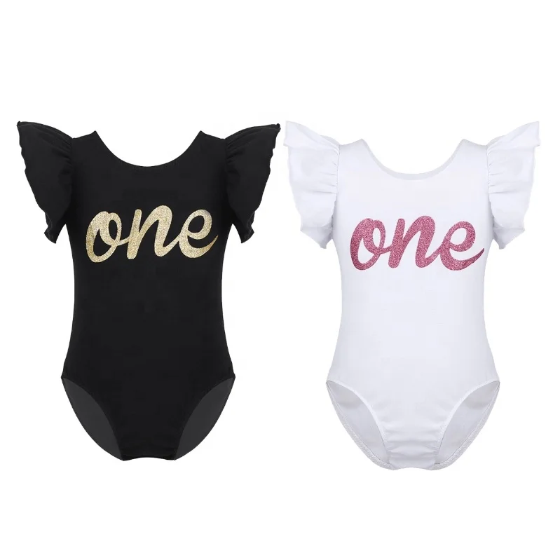 

Infant Baby Girls Cotton Ruffled Sleeves Glittery Printed Letters Clothes Boy Girl Romper Birthday Romper