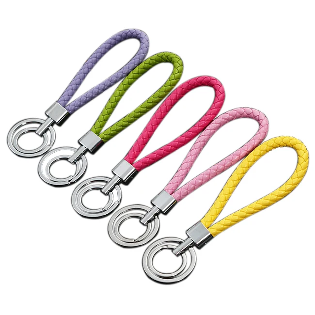 

Handmade Woven PU Leather Rope Key Chain Fashion Keychain