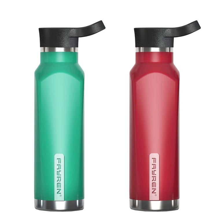

Custom Logo 500ml 750ml square Shaped Vacuum Thermal Insulated Stainless Steel Water Bottle with handle, Customized color
