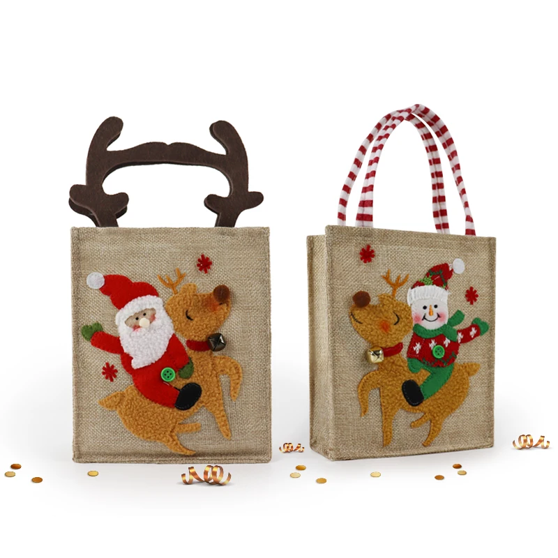 

Fast Delivery Large Spot Stocks High Quality Merry Christmas Gift Jute Bags