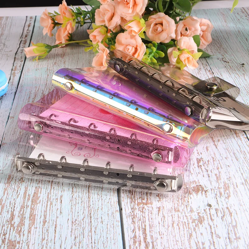 New Beautiful Glitter Binder Cover A5/a6/a7 Clear Loose Leaf Rings