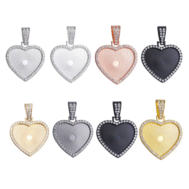 

OG015 Fashion  Love Heart Glass Cabochon Base Tray Pendant Crystal Photo Frame Alloy Base Pendant Jewelry Accessories, As photo
