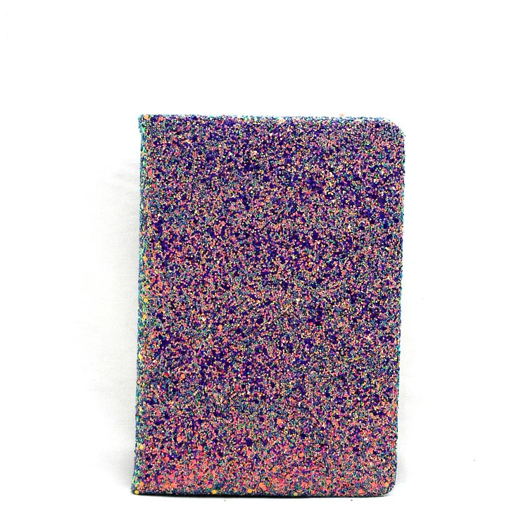 China factory custom printed office supplies A5 size cute leather diary glitter notebook