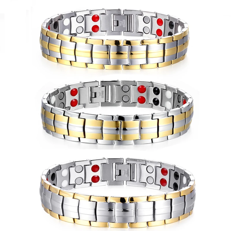 

Trendy Men Jewelry Simple Titanium Steel Bracelet High Quality Magnetic Stainless Steel Bracelet Gold Bracelet