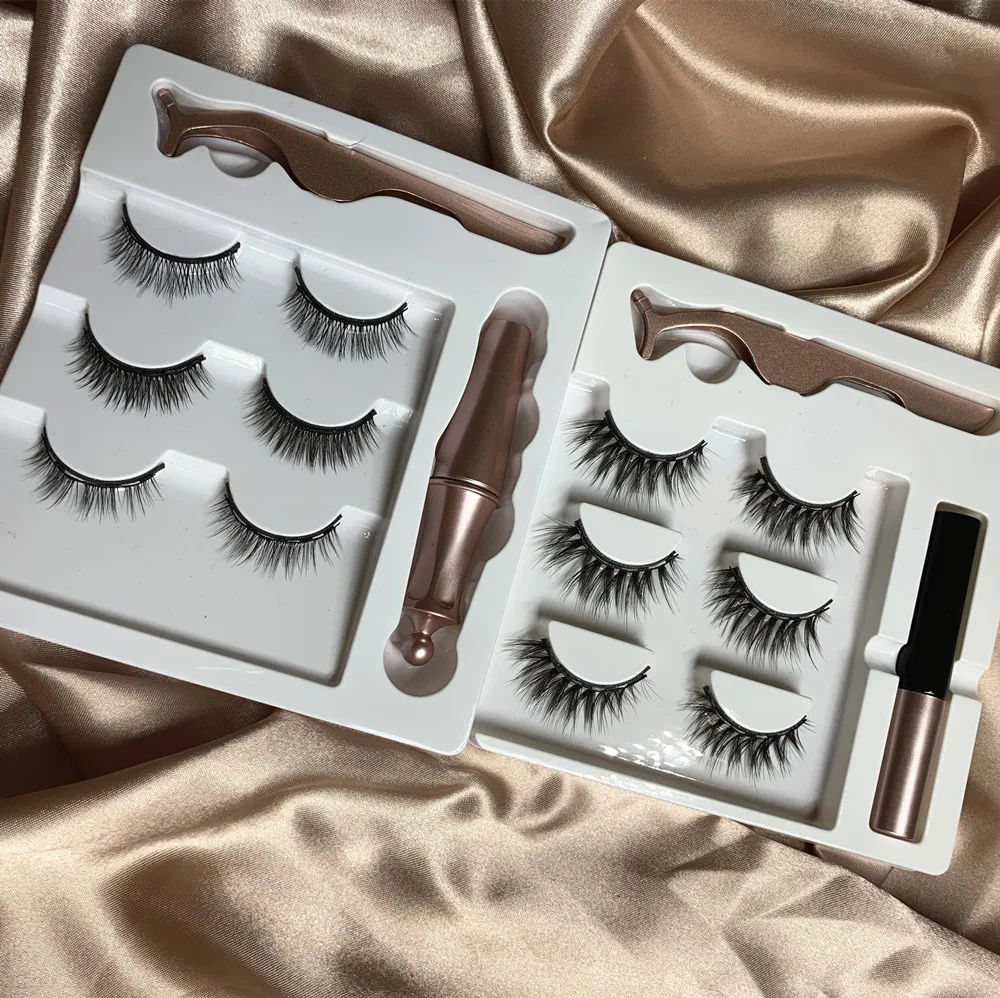 

Faux Mink Magnetic Eyelashes Clear Band Wholesale Mink Magnetic Lashes Handmade Magnetic Eyelashes, Custom color
