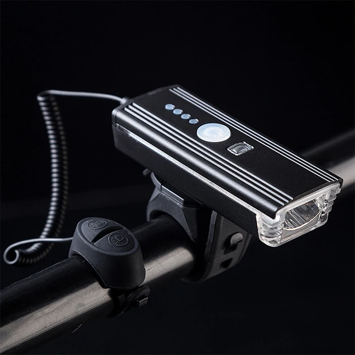 

Powerful USB Rechargeable Lighting Sensor Led Light For Bike Accessories Equipment, Waterproof Bicycle Light With Horn, Black