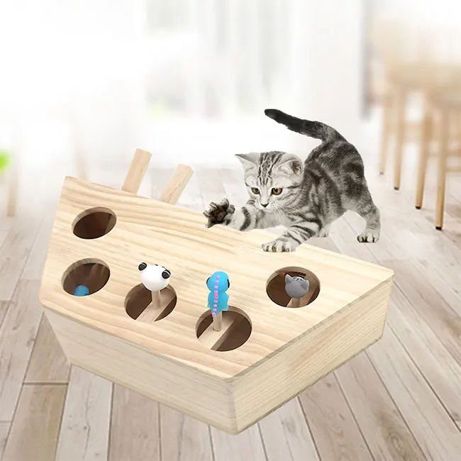 

Factory Direct Wholesale Cute Wood Cat Toy Pet Interactive Cat Toy For Cat, Picture