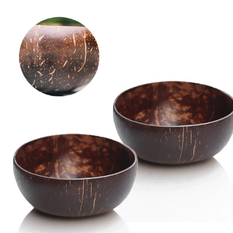 

Free Logo Handmade Coconut Shell Bowl Coconut Salad Bowl with Spoon Set