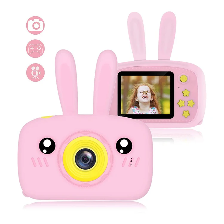 

2.0" IPS Screen Kids Target Gift Digital Video Camera with 28 Funny Photo Frames Children Using Camera Toy