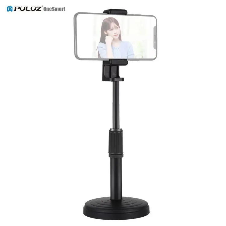 

OEM Welcome Factory PULUZ Round Base Desktop Mount Selfie Live Streaming Mobile Cell Phone Holder Tripod