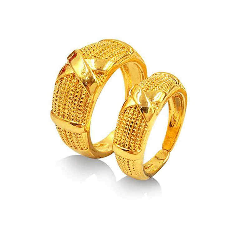 

Brass Gold Plated Process Domineering Old Nine Door William Chan Buddha Couple Ring Gold Plated Men And Women Same Ring