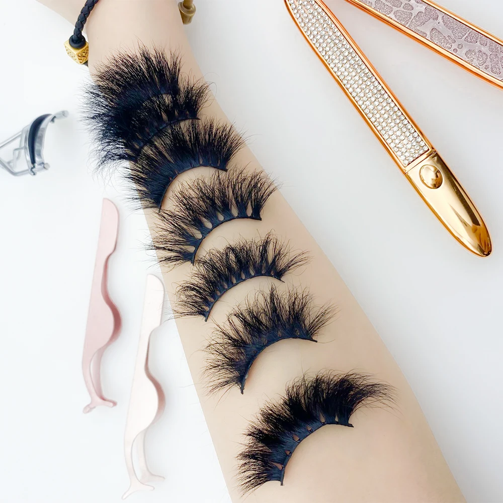 

Hand made full strip lashes 8-25mm 3d fluffy 100% mink eyelash lasheswholesale vendor create your own brand lashese with case
