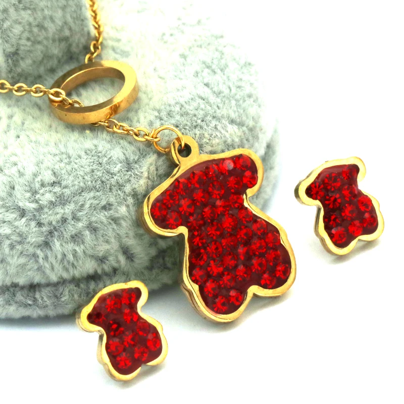 

Stainless Steel Jewelry sets for women wedding fashion Austrian crystal necklace earrings sets